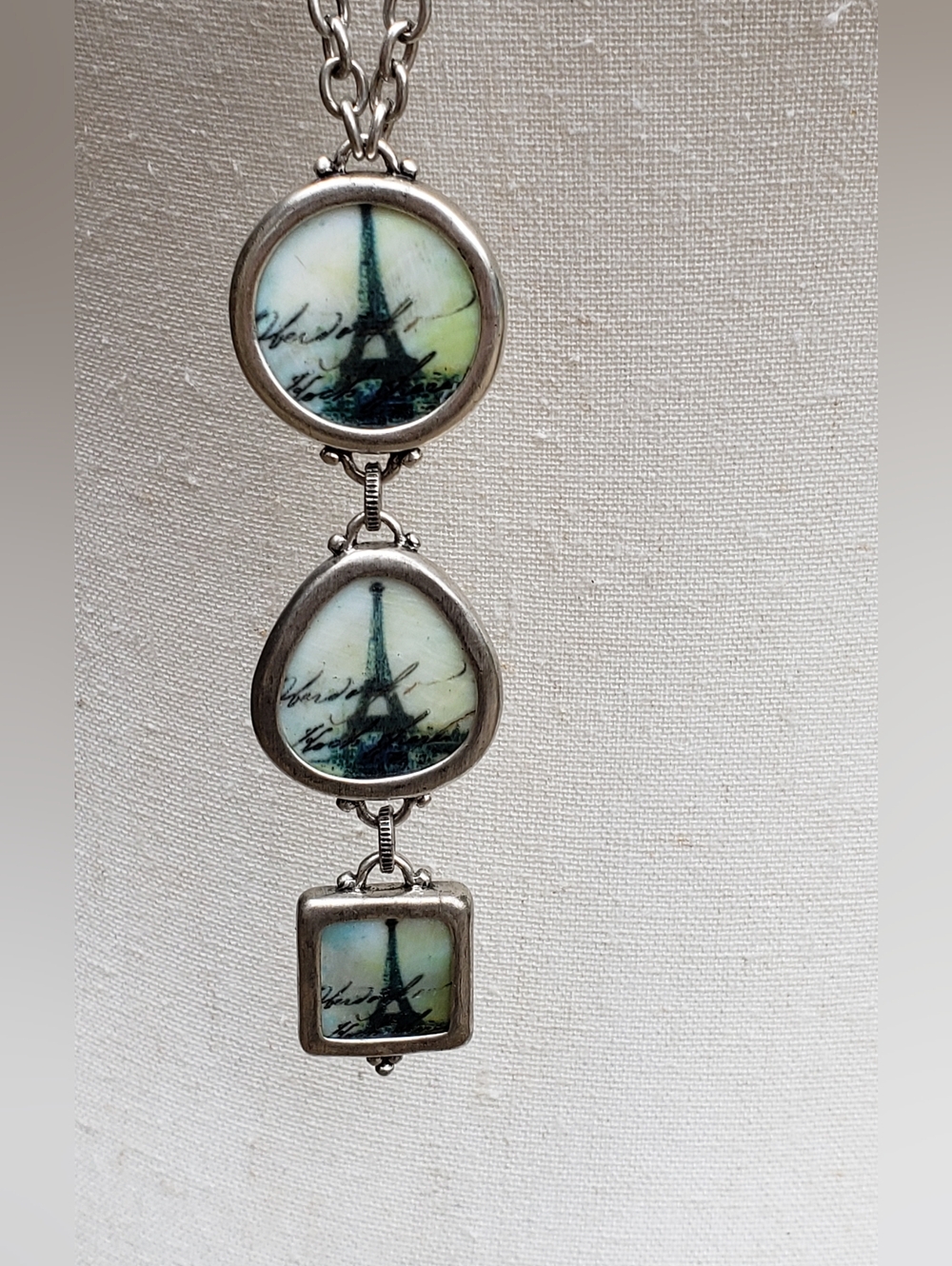 Eiffel Tower Collage Pendant Necklace